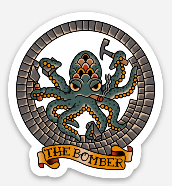 Hard Hat Sticker - The Bomber with Hammer – Brickman Durable Goods